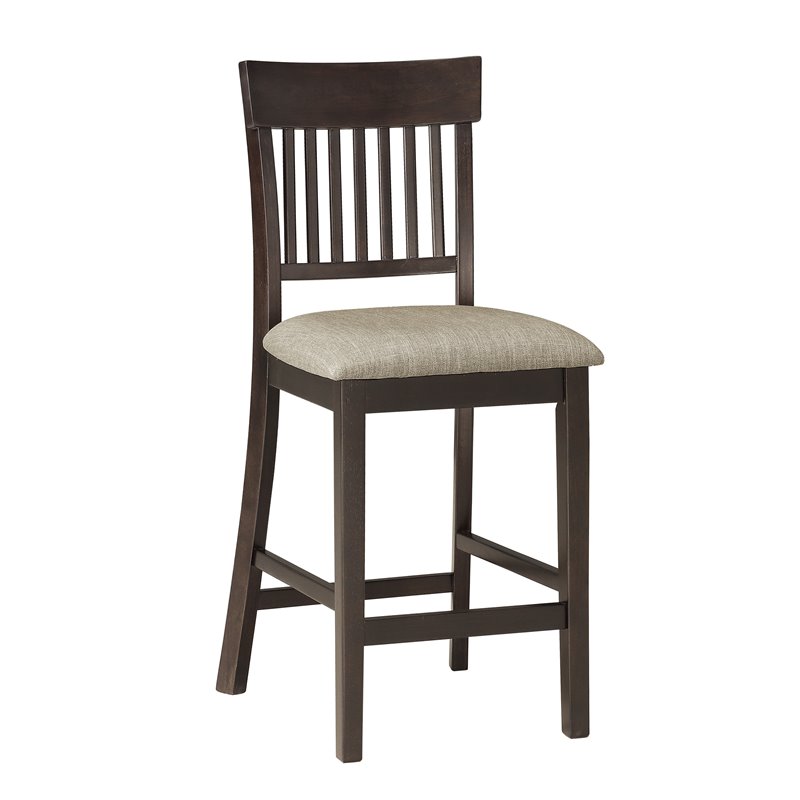 Lexicon Balin Counter Height Wood Slat Back Dining Chair Set in Brown (Set of 2)