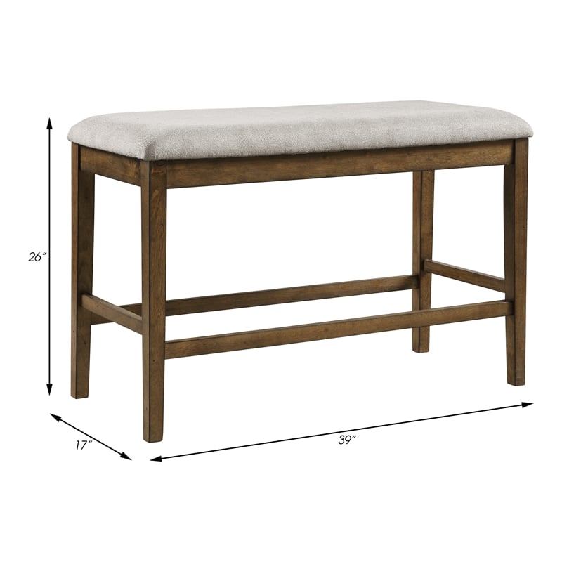 Lexicon Balin Counter Height Wood Bench in Oak