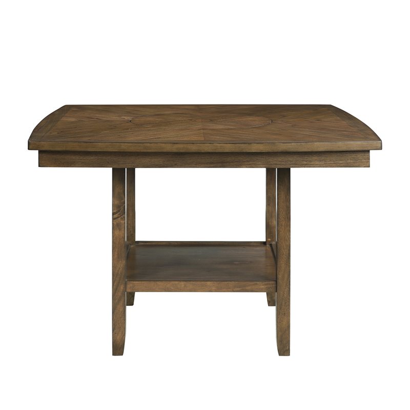 Lexicon Balin 5 Piece Counter Height Dining Set in Oak with Crossback Chairs