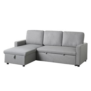 lexicon brandolyn reversible 2 pc sectional with pullout bed & storage in gray