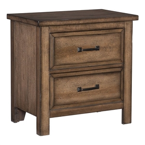 lexicon brevard 2 drawer wood nightstand in brown
