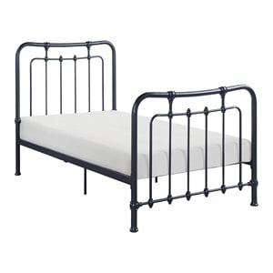 lexicon engleside metal frame twin platform bed in gunmetal gray
