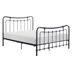 lexicon engleside metal frame queen platform bed in gunmetal gray