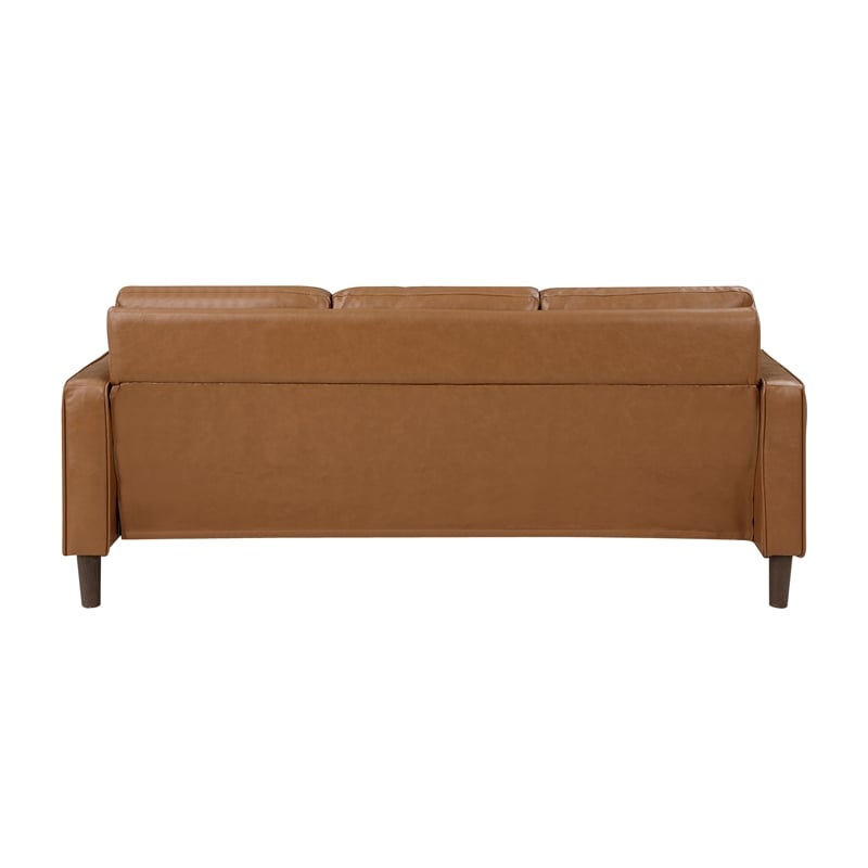 Lexicon Malcolm Faux Leather 3 Seater Sofa in Brown