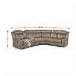 Lexicon 3-Piece Modern Wood and Microfiber Reclining Sectional in Sandy Brown
