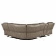 Lexicon 3-Piece Modern Wood and Microfiber Reclining Sectional in Sandy Brown