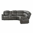 Lexicon 3-Piece Modern Wood and Microfiber Reclining Sectional in Brownish Gray