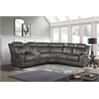 Lexicon 3-Piece Modern Wood and Microfiber Reclining Sectional in Brownish Gray