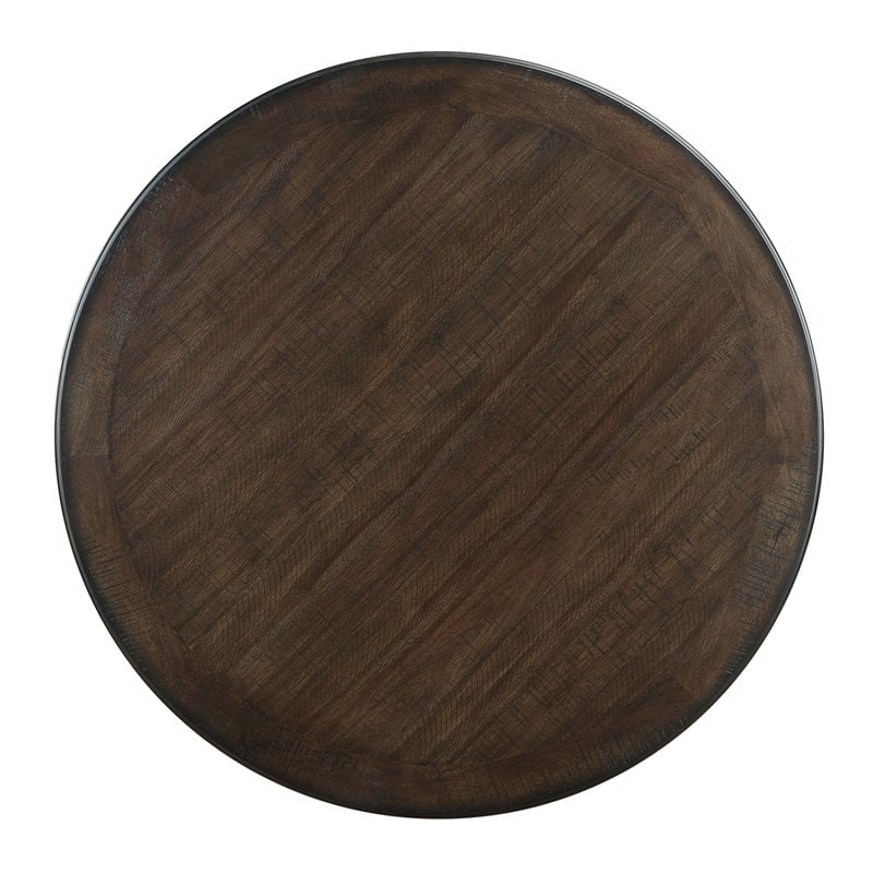 Lexicon Transitional Engineered Wood Dining Room Table in Brown/Black