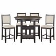 Lexicon Transitional Wood Counter Height Dining Room Table in Brown/Black