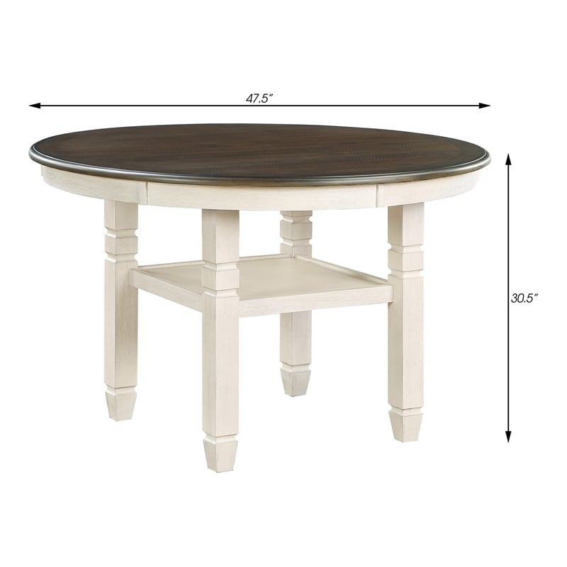 Lexicon Transitional Wood Dining Room Table in Brown/Antique White