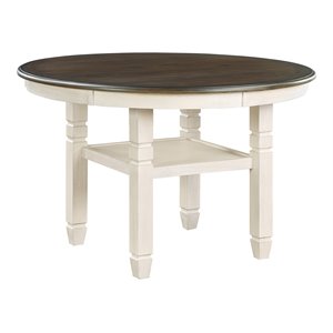 lexicon transitional wood dining room table in brown/antique white
