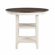 Lexicon Transitional Wood Counter Height Dining Room Table in Brown/White