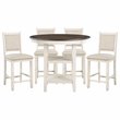 Lexicon Transitional Wood Counter Height Dining Room Table in Brown/White
