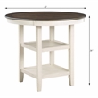 Lexicon Transitional Wood Counter Height Dining Room Table in Brown/White