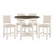Lexicon 5-Piece Fabric Counter Height Dining Set in Beige/Antique White