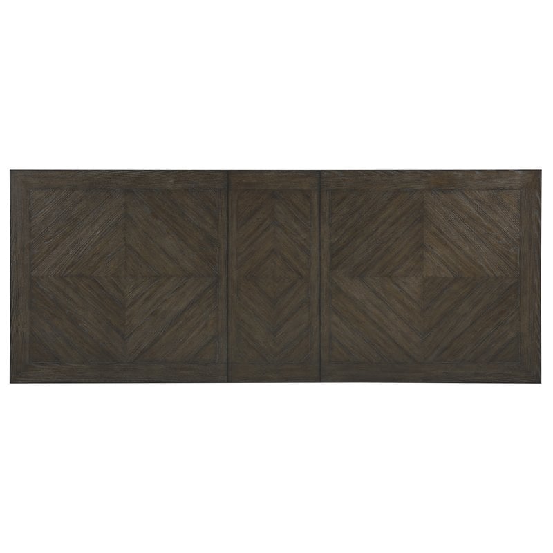 Lexicon Transitional Engineered Wood Dining Room Table in Driftwood Brown