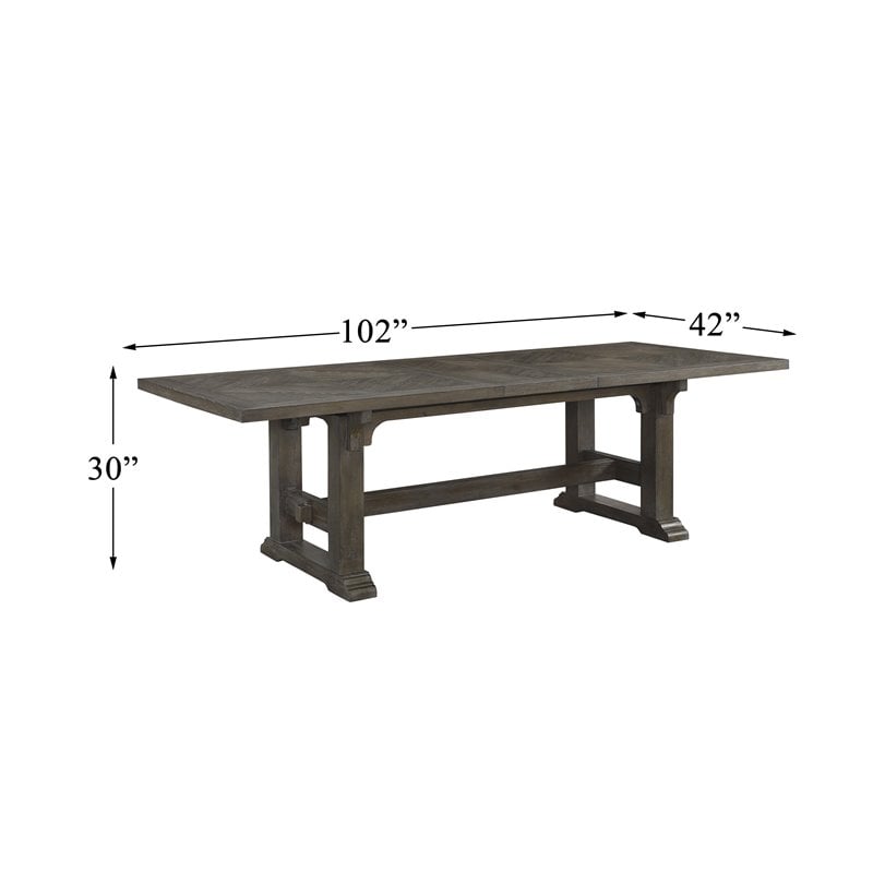 Lexicon Transitional Engineered Wood Dining Room Table in Driftwood Brown