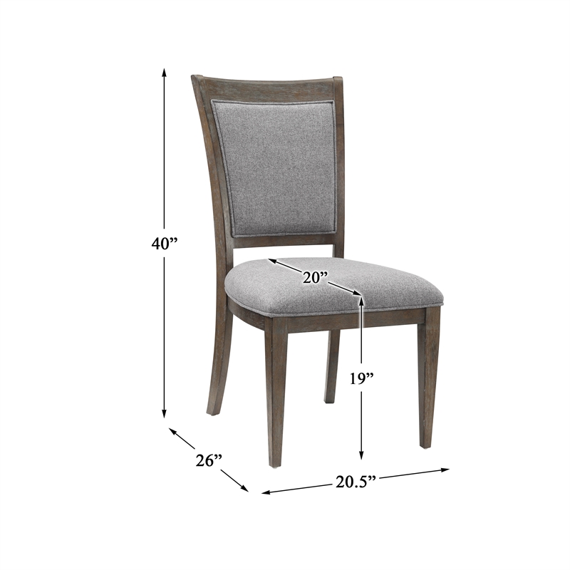 Lexicon 7-Piece Wood Dining Set with Arm and Side Chairs in Driftwood Brown/Gray