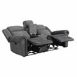 Lexicon Fabric Double Reclining Love Seat with Center Console in Charcoal