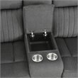 Lexicon Fabric Double Reclining Love Seat with Center Console in Charcoal