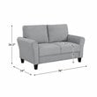 Lexicon Transitional Solid Wood and Polyester Love Seat in Dark Gray/Black