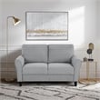 Lexicon Transitional Solid Wood and Polyester Love Seat in Dark Gray/Black