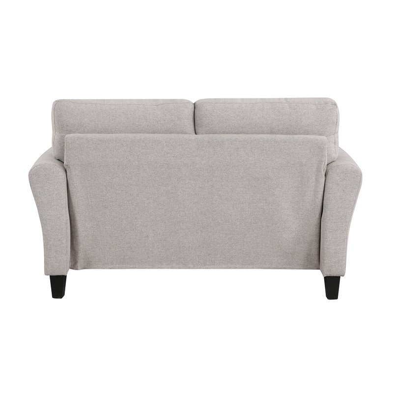 Lexicon Transitional Solid Wood and Polyester Love Seat in Gray/Sand Brown
