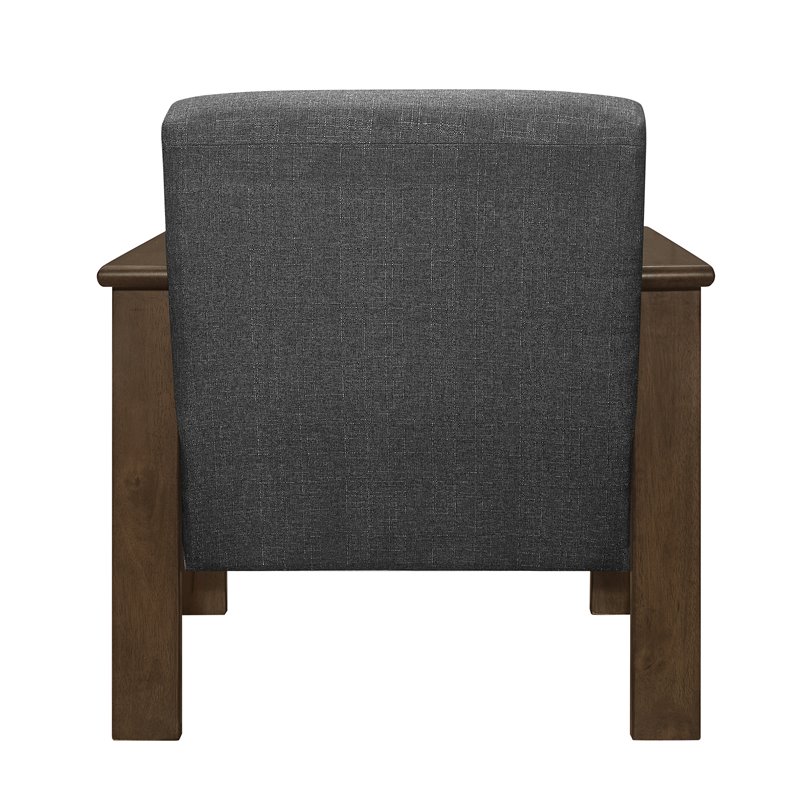 Lexicon Helena Solid Wood and Fabric Accent Chair in Walnut & Dark Gray