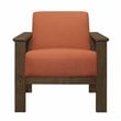 Lexicon Helena Solid Wood and Fabric Accent Chair in Walnut & Orange