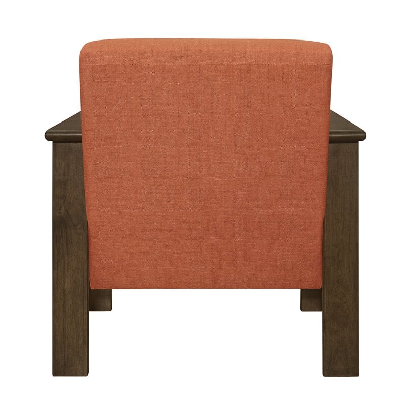 Lexicon Helena Solid Wood and Fabric Accent Chair in Walnut & Orange
