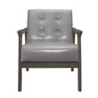 Lexicon Alby Solid Wood and Textured Fabric Accent Chair in Light Gray