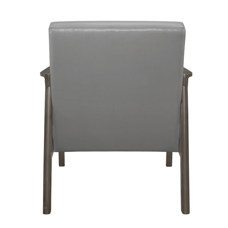 Lexicon Alby Solid Wood and Textured Fabric Accent Chair in Light Gray