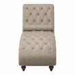 Lexicon Bonne Traditional Wood and Fabric Chaise with 1 Bolster Pillow in Brown