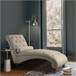 Lexicon Bonne Traditional Wood and Fabric Chaise with 1 Bolster Pillow in Brown