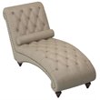 Lexicon Bonne Traditional Wood and Fabric Chaise with 1 Bolster Pillow in Brown