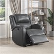 Lexicon Foxcroft Modern Wood & Faux Leather Power Reclining Chair in Gray