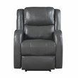 Lexicon Foxcroft Modern Wood & Faux Leather Power Reclining Chair in Gray
