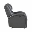 Lexicon Foxcroft Modern Wood & Faux Leather Power Reclining Chair in Gray