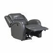 Lexicon Foxcroft Modern Wood & Faux Leather Power Reclining Chair in Gray