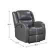 Lexicon Foxcroft Modern Wood & Faux Leather Power Reclining Chair in Gray