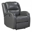 Lexicon Foxcroft Modern Wood & Faux Leather Power Reclining Chair in Gray