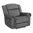 Lexicon Brennen Traditional Wood & Microfiber Power Reclining Chair in Charcoal