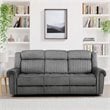 Lexicon Brennen Wood & Microfiber Power Double Reclining Sofa in Charcoal