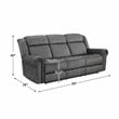 Lexicon Brennen Wood & Microfiber Power Double Reclining Sofa in Charcoal