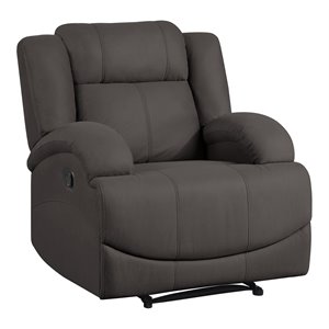 lexicon camryn traditional wood and microfiber reclining chair in chocolate