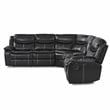 Lexicon Bastrop 3-Piece Traditional Wood & Faux Leather Sectional Set in Black