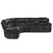 Lexicon Bastrop 3-Piece Traditional Wood & Faux Leather Sectional Set in Black