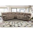 Lexicon Bastrop 3-Piece Traditional Wood & Fabric Sectional Set in Brown