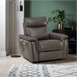 Lexicon Maroni Leather Power Reclining Chair with Power Headrest in Dark Brown